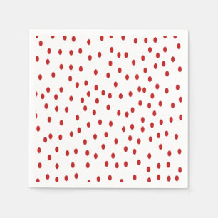 Klassiek rood op witte stippen servet
