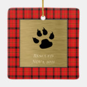 Klassiek rood patroon keramisch ornament (Achterkant)