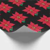 Klassiek rood poinsettia cadeaupapier (Hoek)