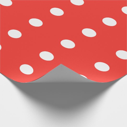 Klassiek rood pols dot patroon cadeaupapier (Hoek)