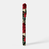 Klassiek rood roos wit bloempatroon iPhone hoesje (Rechterkant)