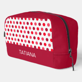 Klassiek rood roze polka stippen patroon toilettasje