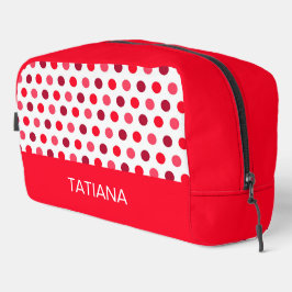 Klassiek rood roze polka stippen patroon toilettasje