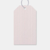 Klassiek rood roze strepen & strik frame Kerstmis Cadeaulabel (Achterkant)