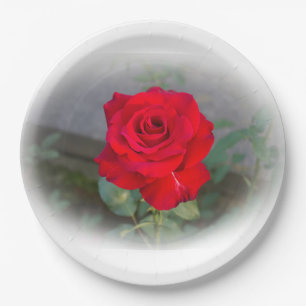 Klassiek rood rozenpapier Bord