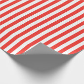 Klassiek rood streeppatroon cadeaupapier (Hoek)