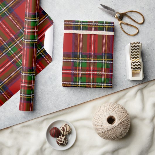Klassiek rood tartan geruit inpakpapier (Crafts)