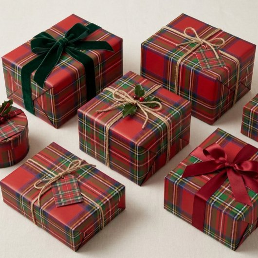 Klassiek rood tartan geruit inpakpapier