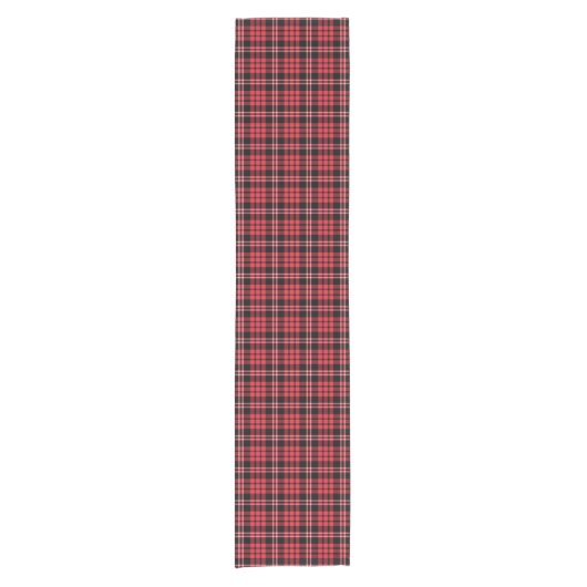 Klassiek rood tartan geruite patroon korte tafelloper (Voorkant)
