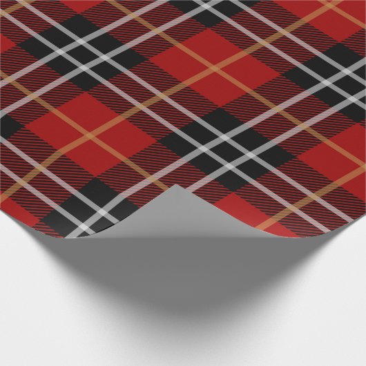 Klassiek rood Tartan Plaid Patroon Inpakpapier (Hoek)