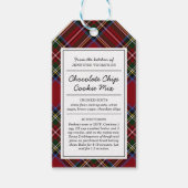 Klassiek Rood Tartan Zelfgemaakt Eten Cadeaulabel (Voorkant)