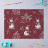 Klassiek rood toile Kerstmis botanisch - Sneeuwman Tissuepapier (Craft)