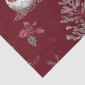 Klassiek rood toile Kerstmis botanisch - Sneeuwman Tissuepapier (Detail)