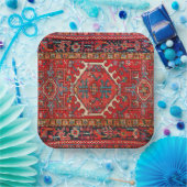 Klassiek rood Turks Perzisch Oosters tapijt   Papieren Bordje (Feest)