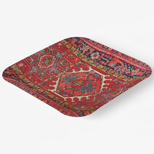Klassiek rood Turks Perzisch Oosters tapijt   Papieren Bordje (Gebogen)