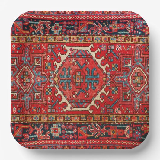 Klassiek rood Turks Perzisch Oosters tapijt   Papieren Bordje (Voorkant)