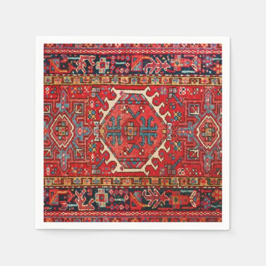 Klassiek rood Turks Perzisch Oriental Rug Napkins Servet (Voorkant)