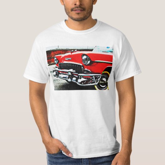 Klassiek rood vintage auto T-shirt (Voorkant)