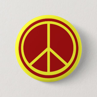 Klassiek rood vredesteken ronde button 5,7 cm