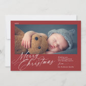 Klassiek rood | Vrolijk Kerstfeest Horizontaal 1 f Feestdagenkaart (Voorkant)