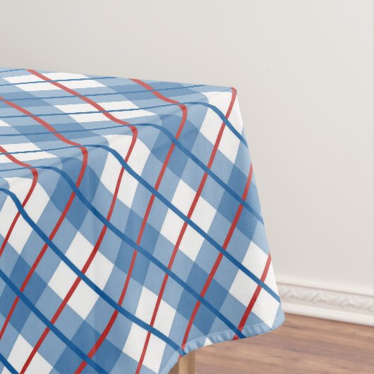Klassiek Rood Wit Blauw 4th juli geruite tafelklee Tafelkleed (Voorbeeld)