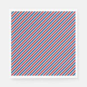 Klassiek rood wit blauw gestreept 4 juli servet