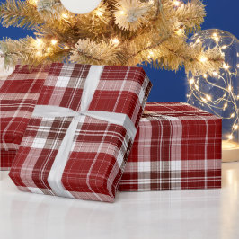 Klassiek rood wit boerderij katoen ruitpatroon cadeaupapier