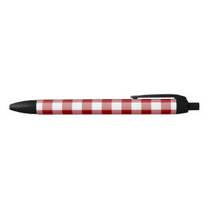 Klassiek rood wit buffel check geruite patroon zwarte inkt pen