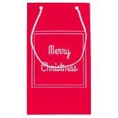 Klassiek rood wit elegant kerstscript klein cadeauzakje (Achterkant)