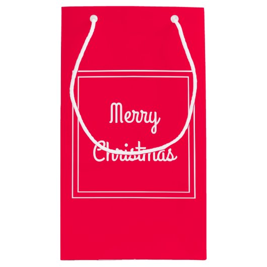 Klassiek rood wit elegant kerstscript klein cadeauzakje (Achterkant)