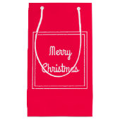 Klassiek rood wit elegant kerstscript klein cadeauzakje (Voorkant)