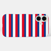 Klassiek rood, wit en blauw gestreept Case-Mate iPhone case (Achterkant (horizontaal))