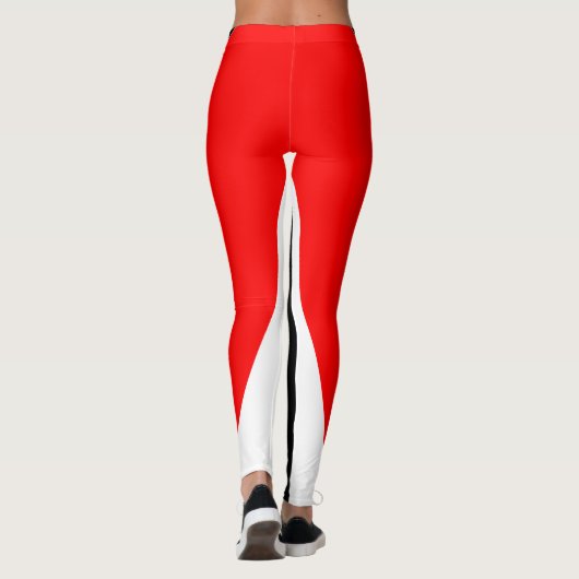 Klassiek rood wit en zwart leggings (Achterkant)