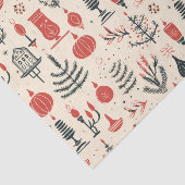 Klassiek rood, wit en zwart - Vintage Kerstmis Tissuepapier (Detail)