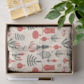 Klassiek rood, wit en zwart - Vintage Kerstmis Tissuepapier (Geschenk)