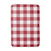 Klassiek rood-wit geruit gingham patroon badmat (Voorkant Verticaal)