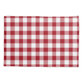 Klassiek rood-wit geruit gingham patroon kussensloop (Achterkant-Links)