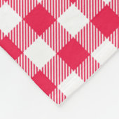 Klassiek rood-wit geruit patroon rustiek fleece deken (Hoek)