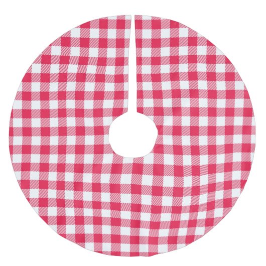 Klassiek rood-wit geruit patroon rustiek kerstboom rok (Voorkant)