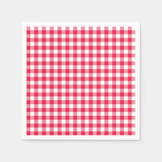 Klassiek rood-wit geruit patroon rustiek servetten (Voorkant)
