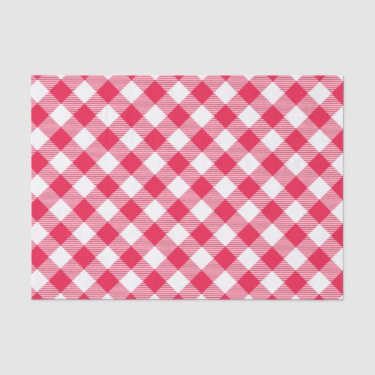Klassiek rood-wit geruit patroon rustiek tissuepapier (Voorkant)
