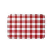 Klassiek rood wit gingham geruite patroon badmat (Voorkant)