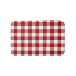 Klassiek rood wit gingham geruite patroon badmat