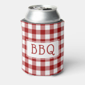 Klassiek Rood Wit Gingham Patroon BBQ Party Blikjeskoeler (Blikje Achterkant)