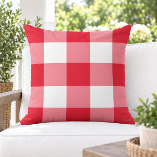 Klassiek Rood Wit Groot Gingham Karo Buitenkussen