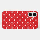 Klassiek Rood Wit Hart Geometrisch Raster Case-Mate iPhone Case (Achterkant (horizontaal))