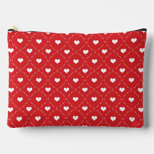 Klassiek Rood Wit Hart Geometrisch Raster Etui (Voorkant)