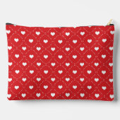 Klassiek Rood Wit Hart Geometrisch Raster Etui (Achterkant)