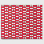 Klassiek Rood & Wit Hondenbot Patroon Cadeaupapier (Vlak)