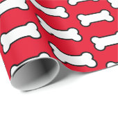 Klassiek Rood & Wit Hondenbot Patroon Cadeaupapier (Rol Hoek)